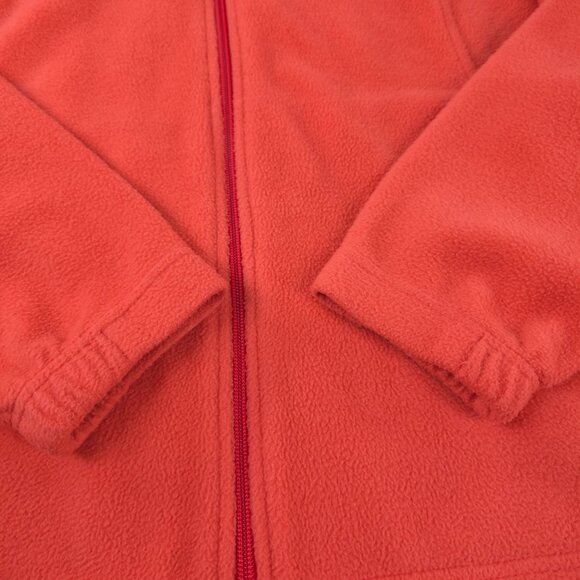 COLUMBIA Omni Heat Women’s SZ MEDIUM Thermal Fleece Full Zip Up Jacket Coral Red - Picture 13 of 16